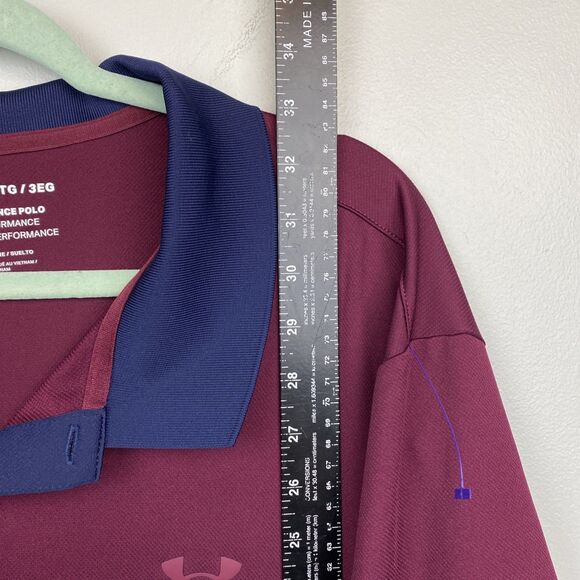 Under Armour Shirt Mens 3XL Red Short Sleeve Golf The Performance Polo Stretch - Picture 8 of 9